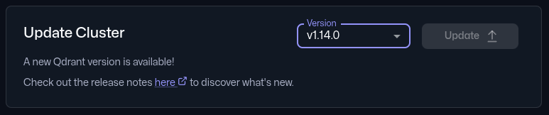 Updating to the latest software version from the Qdrant Cloud dashboard